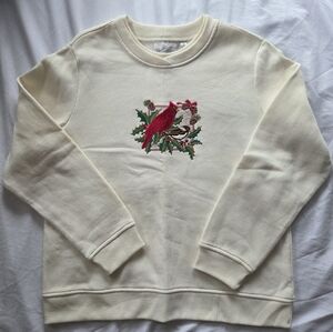 Holiday Grandma Sweatshirt With Cardinal Embroidery